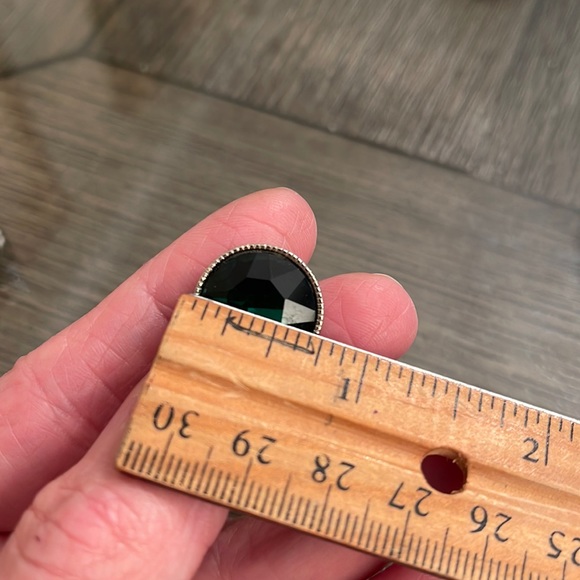 Vintage Topaz / Yellow Round Cut Glass Rhinestone Clip Earrings - Picture 13 of 14